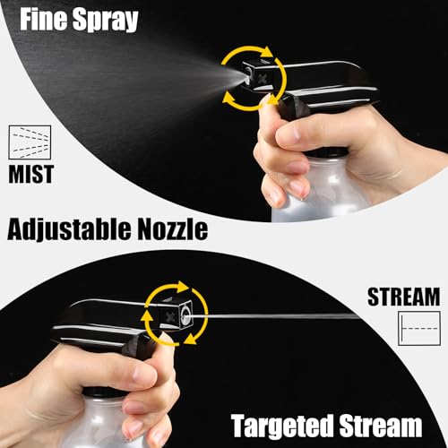 GearTrust 10 oz Refillable Spray Bottles - 2 Pack for Hair, Plants & Cleaning
