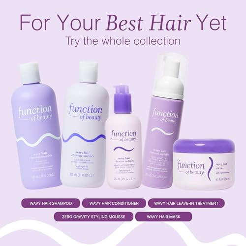 Function of Beauty Wavy Hair Set with Shampoo, Conditioner & Add-In Booster Treatment - Shine, Strengthen & Anti-Frizz Booster Shot to Enhance Shampoo, Conditioners & Hair Care Products