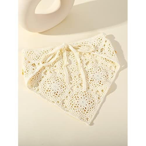 Floerns Women's Accessories Floral Hair Scarf Crochet Kerchief Vintage Headbands