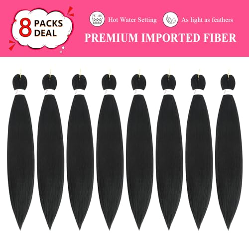 Pre-Stretched Braiding Hair 26 Inch 8 Pack Yaki Crochet