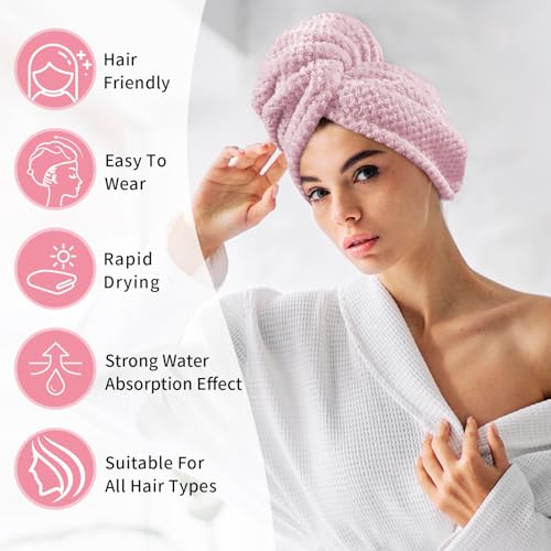 Microfiber Hair Towel Wrap 3-Pack - Quick Dry & Anti-Frizz