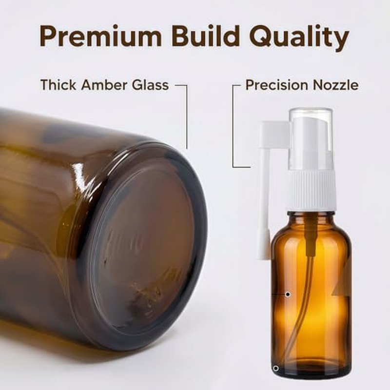 2-Pack 30ML Brown Glass Spray Bottles with 360° Rotation
