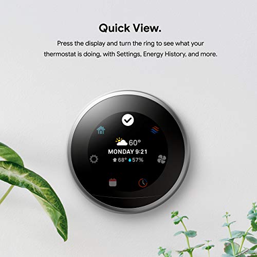 Google Nest Learning Thermostat - Programmable Smart Thermostat for Home - 3rd Generation Nest Thermostat - Works with Alexa - Copper