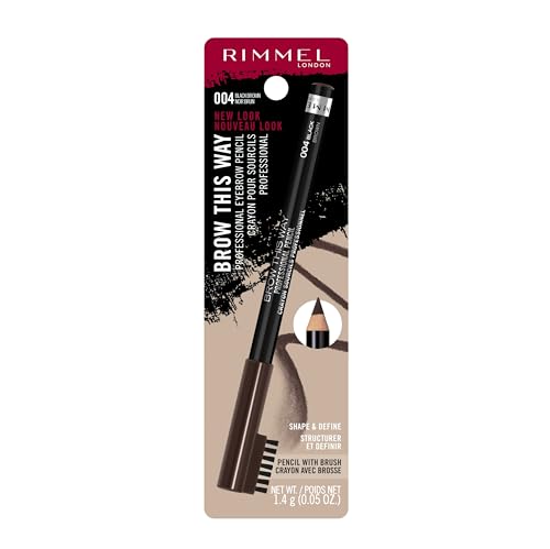 Rimmel Brow This Way Eyebrow Pencil with Built-In Brush - Black Brown, 0.05oz - Variation of Black Brown / 0.05 Ounce