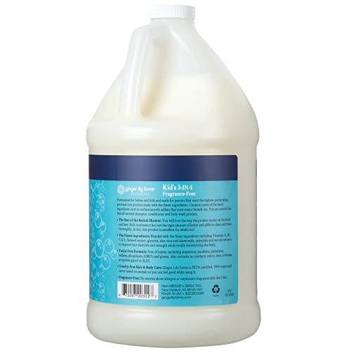 Ginger Lily Farms Kids 3-in-1 Shampoo & Body Wash, 128 oz
