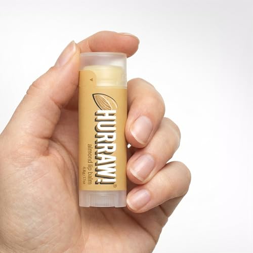 Hurraw! Almond Lip Balm, 3 Pack: Organic, Certified Vegan, Cruelty and Gluten Free. Non-GMO, 100% Natural Ingredients. Bee, Shea, Soy and Palm Free. Made in USA