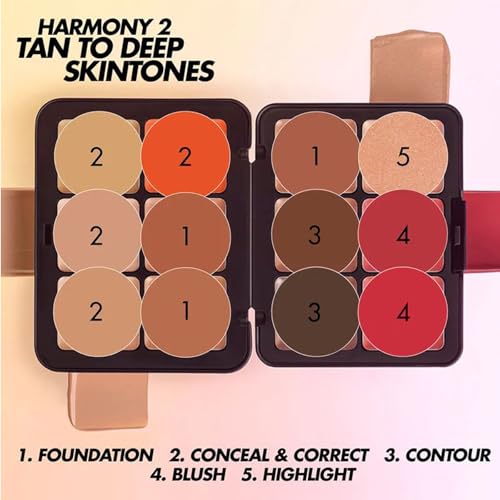 FantasyDay 12 Color Full Coverage Concealer Palette & 11 Brush Set