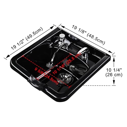 Shampoo Bowl Sink with Neck Rest for Salon & Home Use