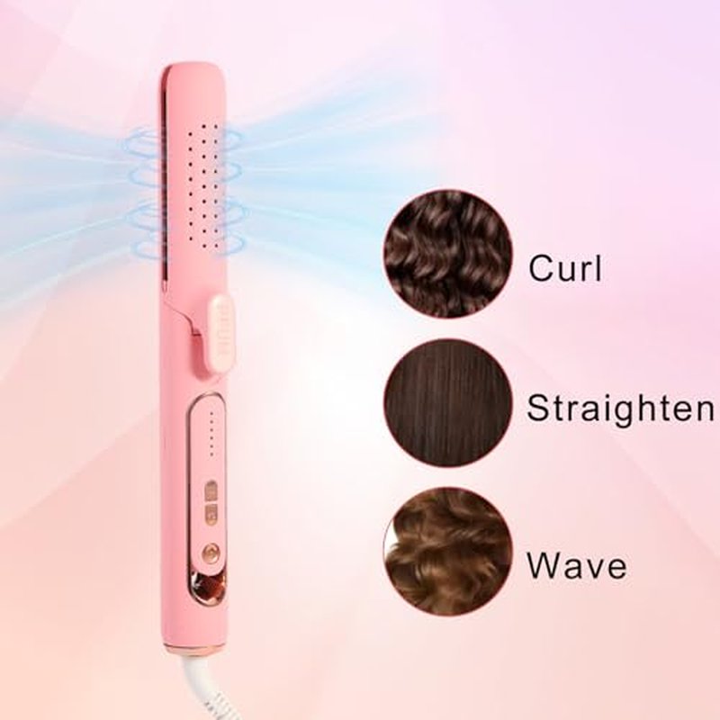 2 in 1 Hair Straightener & Curler - Titanium Flat Iron, 280-430°F