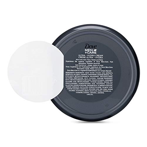 Dove Men+Care Ultra Hydra Cream, Face, Hands and Body care, All Skin Types, 5.07 Oz (Pack of 2)