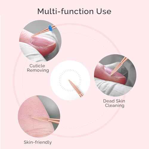 MelodySusie Flame Hexagon Nail Drill Bit, Professional Safety Carbide Under Nail Cleaner for Cuticle Dead Skin Nail Prepare, Two Way Rotate, Manicure Nail Salon Supply, M, Rose Gold