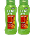 Pert 2 in 1 Active Clean Shampoo and Conditioner - Deep Clean with Odor Elimination Technology - Leaves Hair Manageable and Fresh All Day - 25.4 oz (Pack of 2)