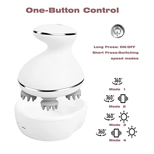 MXM2MXM Electric Scalp Massager with Red Light Therapy - Waterproof & Wireless