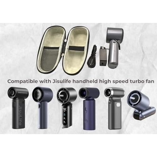 Hard Travel Case for Braun Series 1/Series3/ Series 5/ Series 7/ Series 9 Philips Series S1000/S3000/S5000/S7000/S9000 Razor Shaver,JISULIFE Handheld Fan Pro1S/ F8X/F8/FA55 (Black zipper tape)