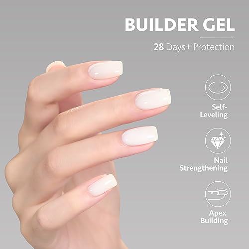 GAOY Builder Gel for Nails - 16ml Milky White Nail Extension Hard Gel