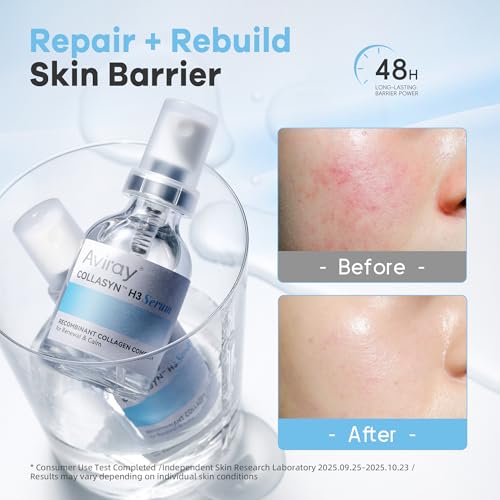 Recombinant Collagen Face Serum - Barrier Repair Serum with Panthenol Centella Licorice Complex for Hydrating Soothing Strengthening for Women & Men for Sensitive Redness-Prone Skin S1