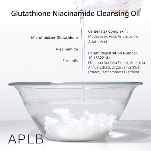 APLB Glutathione Niacinamide Cleansing Oil | LIPO GLUTA NIAC OIL¢â 85.9% 3.55 FL.OZ/Korean Skincare, Makeup remover for sensitive skin, Moisturize, Blackhead care