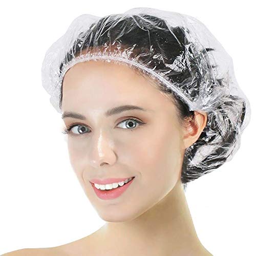 Large Disposable Shower Caps - Thick Waterproof Hair Cover 30 Pack - Clear - Variations of THIS listing