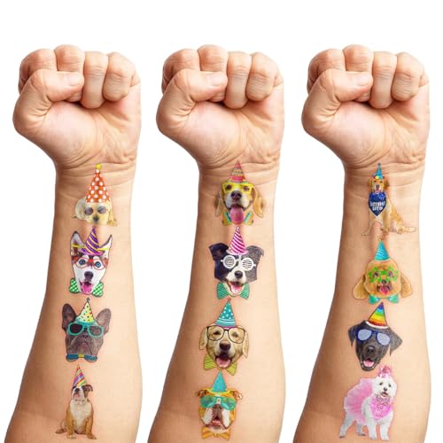 Dog Temporary Tattoos 96 Pack Kids Party Favors