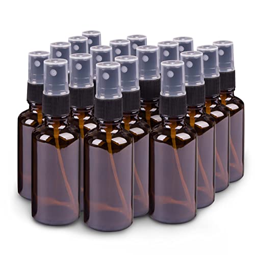 18 Pack 2oz Amber Glass Spray Bottles for Essential Oils & Aromatherapy