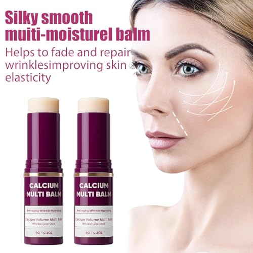 Cemenrete Calcium Multi Balm, Calcium Volume Multi Balm, Wrinkle Core Stick, Korean Collagen Moisturing Stick, Anti-aging, Hydrating, Suitable for Eyes, Face, Neck£¨2Pcs£©