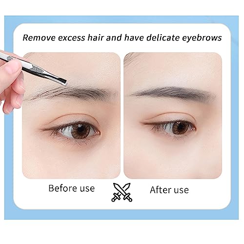 Stainless Steel Tweezers Set - Eyebrow & Facial Hair Removal (2-Pack)