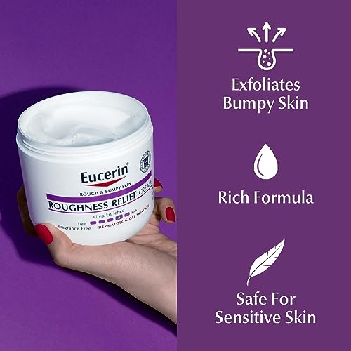 Eucerin Roughness Relief Cream, Fragrance Free Body Cream for Dry Skin, 16 Oz Jar