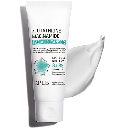 APLB Glutathione Niacinamide Facial Cleanser | LIPO GLUTA NIAC CEN¢â 8.6% 2.71 FL.OZ/Korean Skincare, Cares for Tighten Pores & Sebum, Long lasting nourishment and deep moisture for soft skin
