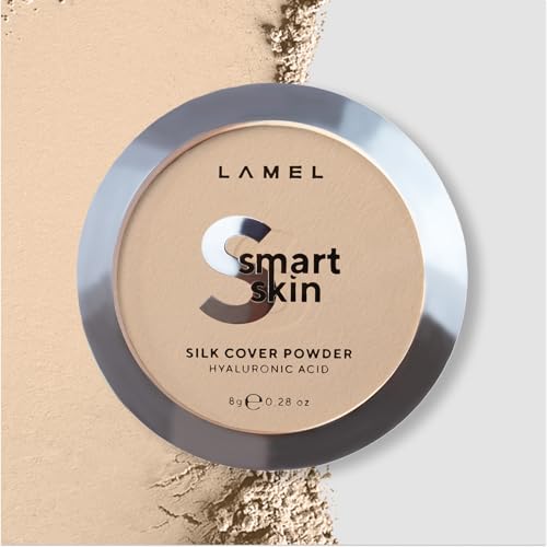 Lamel Smart Skin Silk Compact Powder - Long Lasting Pressed Finishing Powder - Oil Control Makeup, Suitable for Dry Skin, Lightweight Formula, 0.28 oz (403 Ivory)