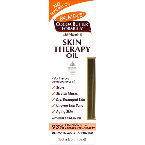 Palmer's Cocoa Butter Formula Skin Therapy Moisturizing Body Oil with Vitamin E & Pure Argan Oil, Deep Body Moisturizer for Dry, Damaged Skin, Scars or Stretch Marks, 5.1 Fl Oz (Pack of 3)