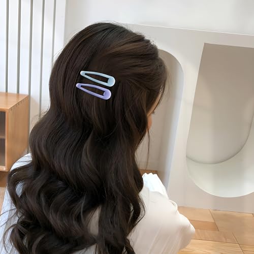 20 Pack No-Slip Hair Barrettes for Women - Multi-Colored Metal Clips