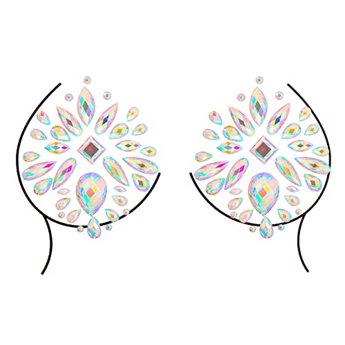 Rhinestone Temporary Tattoo Stickers - 3Pc Festival Face Gems