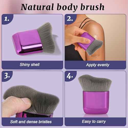 UNIMEIX Self Tanner Brush Sunscreen Body Makeup Brush Kabuki Blend Applicator Spray Tan Blending Beauty Brush for Body Coverage Perfector (Violet)