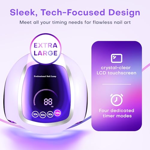 Gugusure 180W UV Nail Lamp with Touch Screen & Auto Sensor