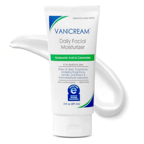 Vanicream Daily Facial Moisturizer with Ceramides & Hyaluronic Acid, 3 Fl Oz