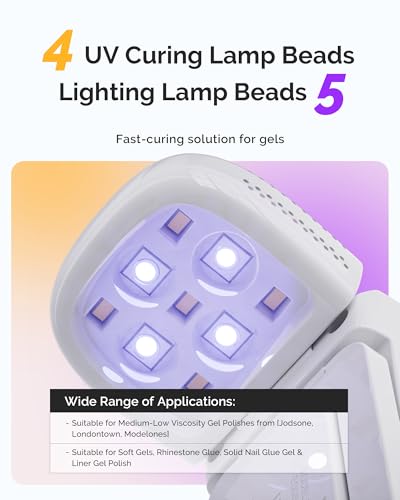 MelodySusie Mini Cordless UV Nail Lamp with Foldable Stand