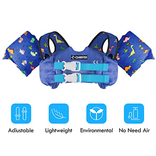 Chriffer Kids Swim Vest Life Jacket for 22-66 Pounds Boys and Girls, Toddler Floaties with Shoulder Harness Arm Wings for 2,3,4,5,6,7 Years Old Baby