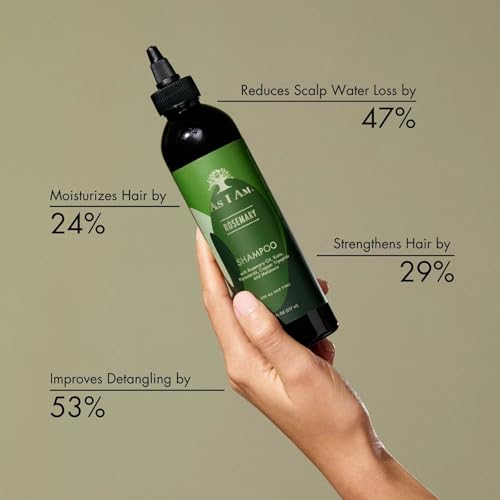 As I Am Rosemary Shampoo 8 oz - Scalp Treatment for Hair Density - with Biotin & Saw Palmetto (Pack of 2)