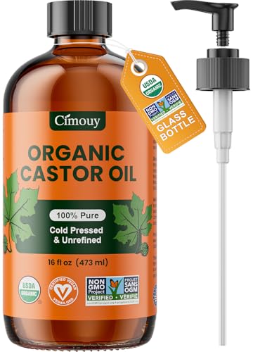 Organic Castor Oil 16oz - Cold-Pressed, Hexane-Free, USDA Certified