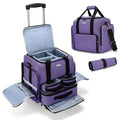 Rolling Makeup Case with 3 Removable Pouches, Purple