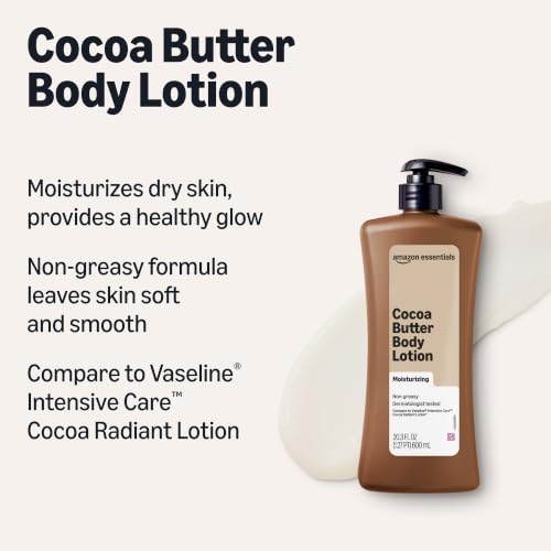 Cocoa Butter Body Lotion for Dry Skin - Lightly Scented, 20.3 Fl Oz
