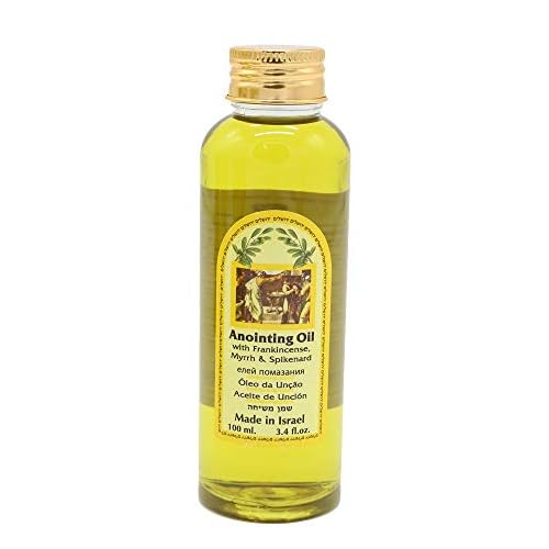 Ein Gedi Anointing Oil 100 ml - 3.4fl oz Blessing from Jerusalem Made in Holyland for Prayer and Blessings (100ml, Frankincense Myrrh & Spikenard)
