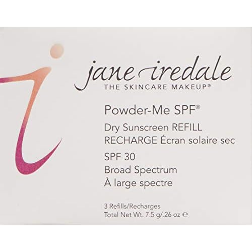 jane iredale Powder-Me SPF 30 Dry Sunscreen, Broad Spectrum Brush-On Physical Sun Protection for Face, Body, & Scalp, Refillable, Vegan, Cruelty-Free