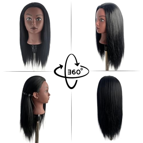 Leticia Mannequin Head for Braiding Practice - 16 Inch Black Hair