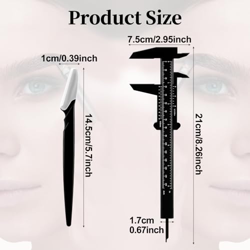 Relaxweex 6-Piece Eyebrow Mapping Tool Kit with Shavers