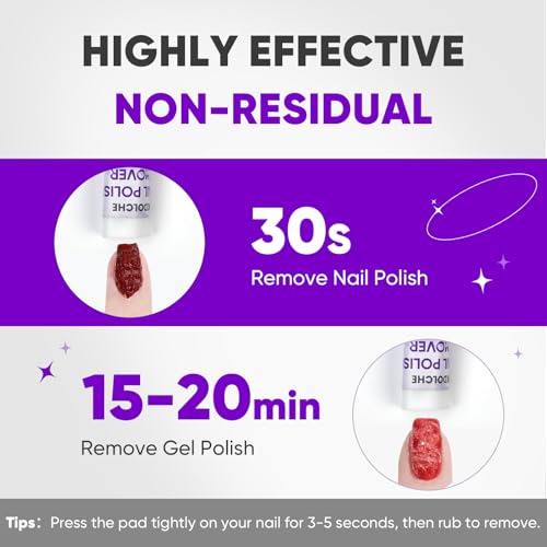 OAKDOLCHE 250 Pack Individually Wrapped Gel Nail Polish Remover Pads