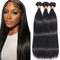 FuivJuix #1B Straight Human Hair Bundles 28-32 Inch - Brazilian Virgin Extensions