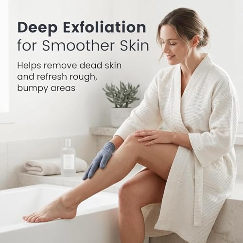 Yiclick 12Pc Exfoliating Gloves - Body Scrub Mitt for Shower