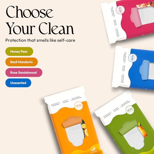 Fomin Hand Sanitizer Wipes - 8 Bags, 15 Sheets Each - Unscented & Biodegradable