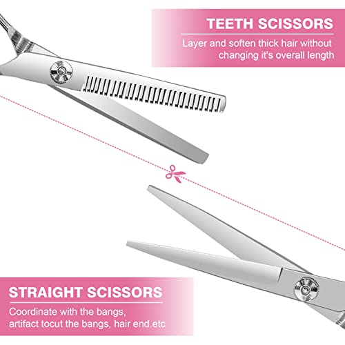 DIY Hair Cutting Kit - Stainless Steel Scissors, Split Ends Trimmer & Clips